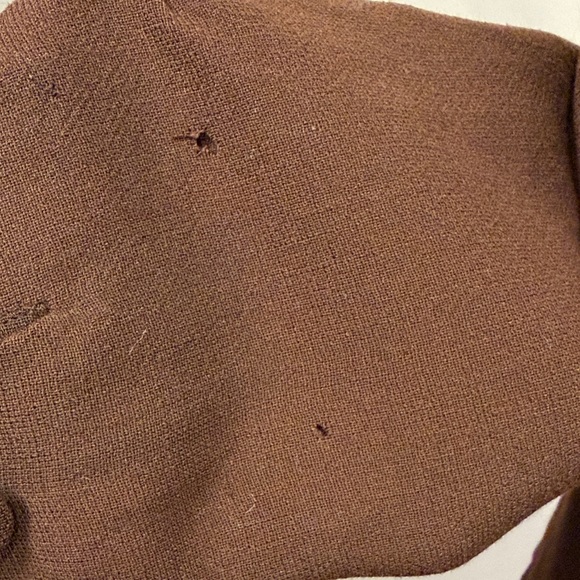 Handmade Mink Vintage Elegant Brown Fur-Trimmed Women's Overcoat Size Small - Picture 6 of 9